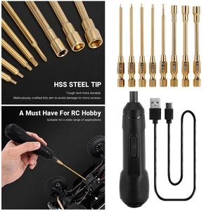 Electric Screwdriver Cordless  8-Bit System RC Car Tools Kit For 1/18 1/24 Cars - Picture 1 of 14