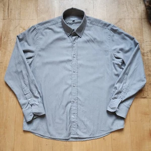 Ash & Erie Men Medium Long Sleeve Gray Oxford Button Down Shirt - Picture 1 of 8