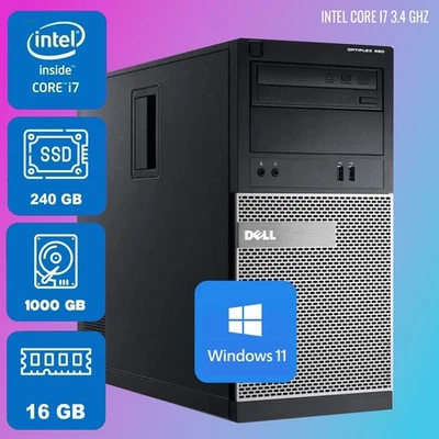 Dell OptiPlex 9020 Desktop Core i7, 16 GB Ram 128 SSD + 1 TB HDD Win 11 Desktop - Image 1 of 3
