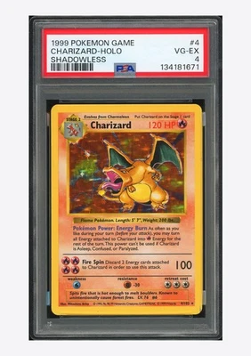 精灵宝可梦 PSA 4 Charizard 全息无影 1999 年 4/102 基础套装英语 — 第 1/2 张图片