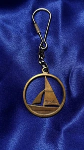 Vintage Harrah’s Marina Casino Keychain Atlantic City, NJ Solid Brass Sailboat - Picture 1 of 14
