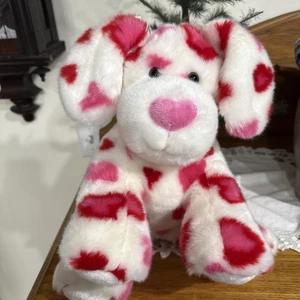 Peluche Build A Bear 25 Aniversario Corazones Piel You Puppy Dog Dulce Rosa Rojo - Imagen 1 de 7