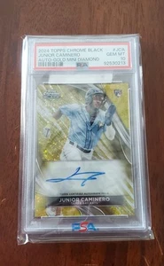 2024 Topps Chrome Black Junior Caminero #CBA-JCA Gold Mini-Diamond /50 PSA 10 - Bild 1 von 2