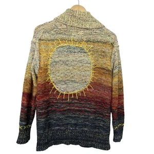 Anthropologie Pilcro Sunset Ombre Shawl Cardigan Size S Chunky Knit Boho RARE - Picture 1 of 12
