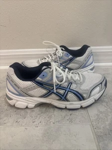 Asics Gel 180 TR Womens 9 2E S353N Running Shoes Sneakers White/Silver/Blue - Picture 1 of 13