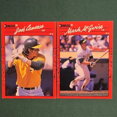 Mark McGwire & Jose Canseco 1990 Donruss #125 & #185 Bash Brothers Oakland A's - Image 1 of 2