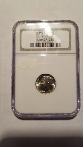 1957 P Roosevelt Silver Dime  NGC MS67 Cover