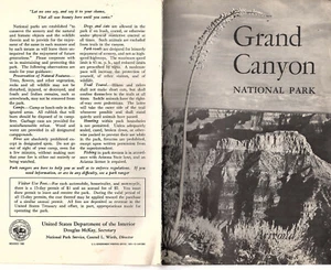 Grand Canyon Nat'l Park AZ 1955 Interior Dept Brochure Services Things to Do Map - Picture 1 of 4
