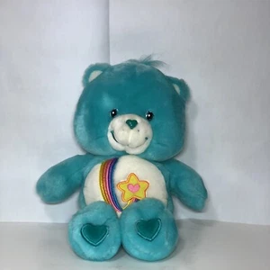 THANKS A LOT Talking Care Bear 12” 2004 Teal Rainbow Star Plush Talks VGUC - Picture 1 of 7