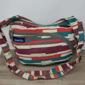 Bandolera Kavu en rojo y verde con rayas vibrantes - Imagen 1 de 13