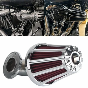 Air System Filter Cleaner Intake Kit Chrome For Harley Dyna Softail Deluxe FLSTN - Picture 1 of 11