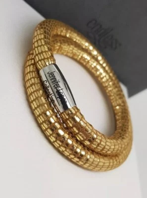 JOYERÍA SIN FIN JLo Colección Cuero Doble Envoltura Dije Pulsera Oro PVP $110 Foto 1 de 4