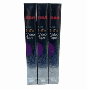 Sealed Blank VHS Video Tapes Cassettes Lot Of 3 RCA T-120 Hi Fi Stereo NEW - Picture 1 of 5