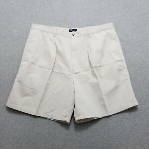 Trader Bay Shorts Mens 38 Off White Chino Casual Pockets Pleated Outdoor