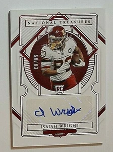 2020 Panini National Treasures Signatures  RED #123 Isaiah Wright Rc Auto #59/83 - Picture 1 of 3
