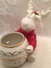 Lenox Moose Candle Holder Votive Hosting The Holidays Red Sweater Christmas