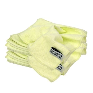 Pack of 10 Yellow Microfibre Cloths 40x40cm Lint Free Car Home Kitchen Cleaning - Picture 1 of 7