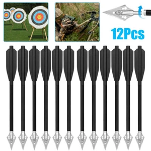 12Pcs Pistol Crossbow Bolts 6.5" Aluminium Arrows Broadhead Hunting Mini Archery - Picture 1 of 12