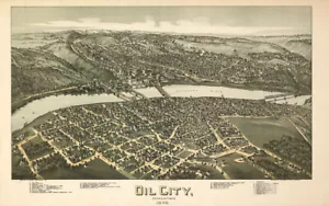 1896 Panoramakarte von Oil City Pennsylvania - Bild 1 von 3