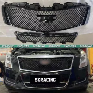 Se adapta a rejillas de parachoques de malla delantera negras ABS para Cadillac XTS 13-17 rejilla superior + inferior - Imagen 1 de 14