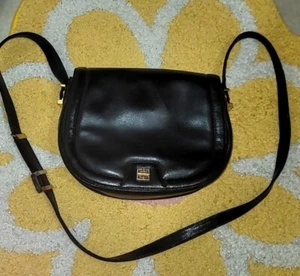 Givenchy Paris Crossbody Bag Vintage Black Leather Gold Silver Tone Hardware - Picture 1 of 10