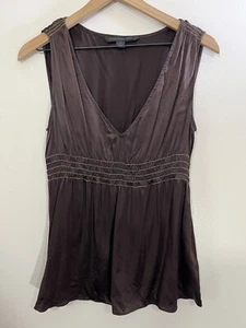 Y2K 90 Babydoll Silk Satin Top M Boho Chic Grunge Indie Sleaze Romance Coquette - Picture 1 of 14