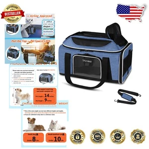 Airline Approved Top-Expandable Pet Carrier for Small Pets - 17x12x8.5 Inches - Picture 1 of 10