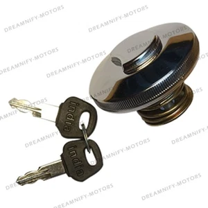 Fuel Tank Cap + Lock Keys Chrome For Suzuki SJ410 413 LJ Drover Samurai Sierra - Picture 1 of 9