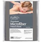 Forpro Premium Microfiber Massage Fitted Sheet Cool Grey Ultralight Stain And Wr