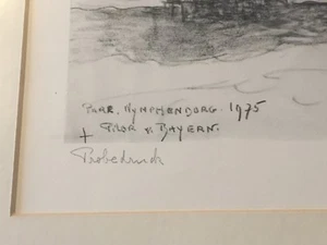 Lithographie PRINZESSIN PILAR VON BAYERN 1953, Schloß Nymphenburg Appollotempel - Picture 1 of 6