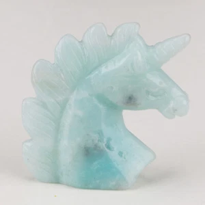 2" Natural Green Jasper Quartz Crystal Gemstone Unicorn Figurine Carving 148 - Picture 1 of 6