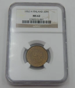 Finland 1952 H 10 Markkaa NGC ms62 1st Year for Type KM# 38 - Picture 1 of 2
