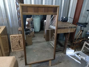 vintage mid century dresser mirror 1966 low 9 drawer wall 45 x 26 danish modern