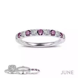 BRAND NEW Lafonn 925 Platinum Plated Alexandrite June Birthstone Ring BR004AXP05 - Picture 1 of 2