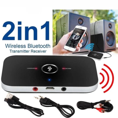 2in1 Bluetooth Transmitter A2DP Receiver Wireless Home TV Stereo Audio Adapter - Image 1 of 4