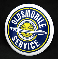 OLDSMOBILE SERVICE Logo Emblem - Round Metal Sign - Man Cave Garage Shop Bar Pub