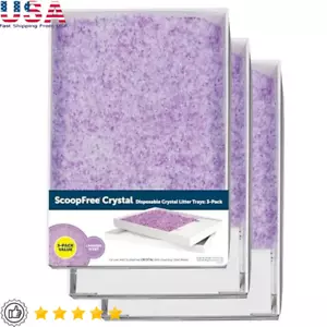 Paquete de 3 recambios de bandeja de arena para gatos de cristal ScoopFree control de olores protección contra fugas EE. UU. - Imagen 1 de 6