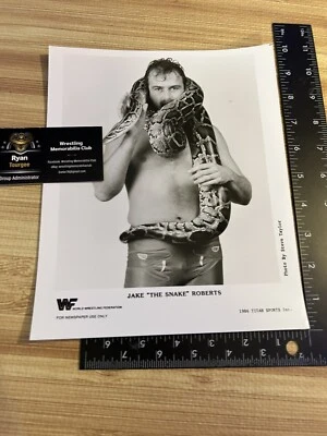 Foto promocional original de Jake The Snake Roberts WWF 1986 WWE WCW NWA de colección Foto 1 de 4