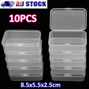 10PCS Small Plastic Storage Box Containers Case with Hinged Lid for Crafts Beads - Picture 1 of 7