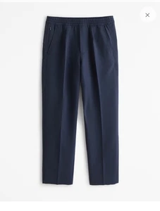 Abercrombie Fitch Hose Herren L Loose Pull On Baumwolle Leinen Straight Dark Indigo - Bild 1 von 9