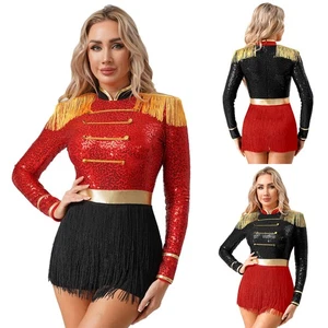 Womens Ringmaster Tulle Skirt Jumpsuit Stage Circus Party Bodysuit Adult Fancy - Picture 1 of 35
