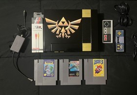 Nintendo NES console custom bundle with three games and two controllers