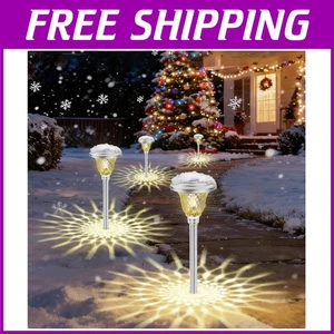 Stainless Steel Solar Garden Lights - 8 Pack Cool White LEDs - Picture 1 of 8