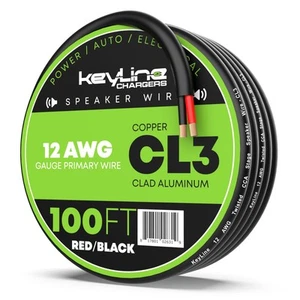 Cavo Altoparlante 12 Gauge - 100 Piedi Nero | Calibro 12-2 AWG - Classificato per Marine e... - Foto 1 di 9