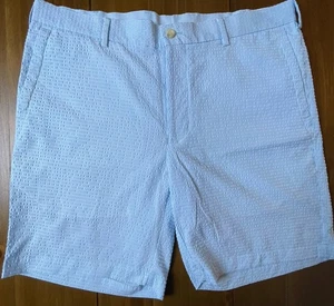 Peter Millar Featherweight Shorts Mens 35 Blue White Striped Performance Golf - Picture 1 of 8