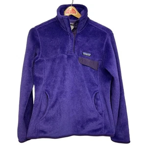 Patagonia Womens Purple Snap T Fleece Pullover Size Medium Jacket Synchilla - Picture 1 of 7