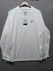 NIKE Men's 2XL White 1/4 Zip Long Sleeve Training/Golf Pullover DX1491-100 NWT - Picture 1 of 6