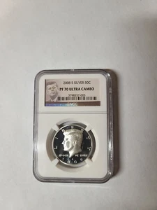 2008 USA 50C President Kennedy Silver Proof Coin NGC PF70 Ultra Cameo - Picture 1 of 4