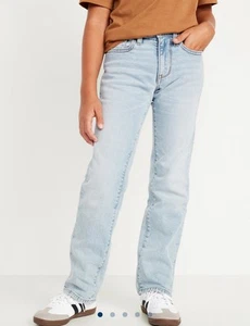 Pantalones de mezclilla flexibles incorporados de pierna recta azul marino antiguo para niños talla 14 - Imagen 1 de 5