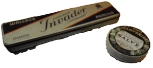 Wallace silver band Invader pencils white Cloverline Salve lot 2 tin vintage - Picture 1 of 8
